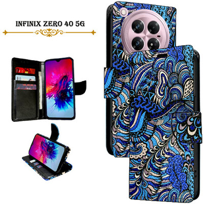 Asmart Flip Cover for Infinix Zero 40 5G(Blue, Pack of: 1)
