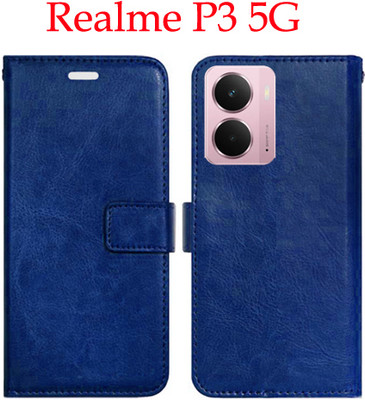 Shanno Enterprises Flip Cover for Realme P3 5G(Blue, Pack of: 1)