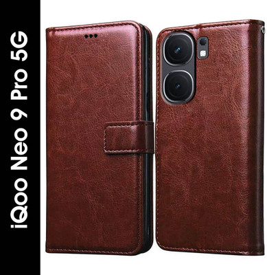 Casotec Flip Cover for iQoo Neo 9 Pro 5G(Brown, Pack of: 1)