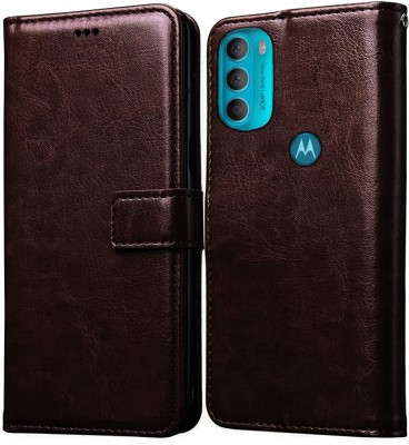 Never Late Flip Cover for Motorola Moto G71 5G(Brown, Grip Case, Pack of: 1)