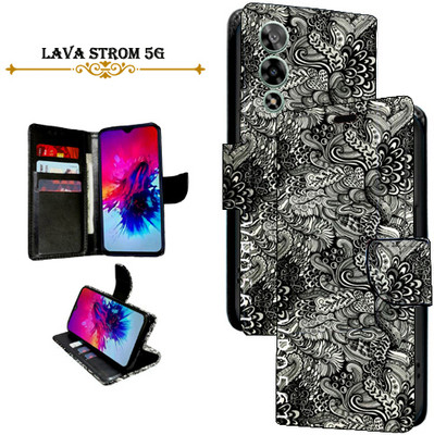 Cutemart Flip Cover for Lava Strom 5G(Black, Pack of: 1)