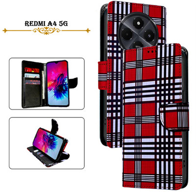 PARGO Flip Cover for REDMI A4 5G(Red, Pack of: 1)