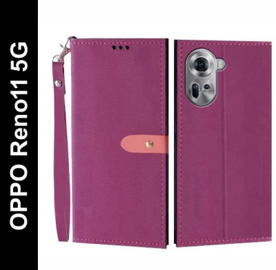 Turncoat Flip Cover for OPPO Reno11 5G(Pink, Grip Case, Pack of: 1)