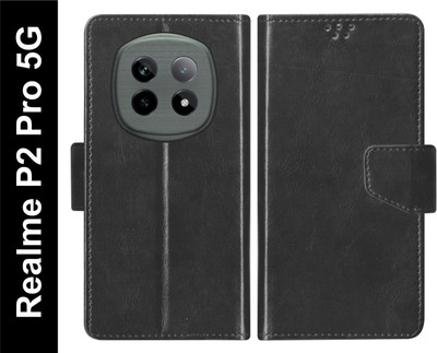 SBMS Flip Cover for Realme P2 Pro 5G Back Cover Case with Magnatic Closure(Black, Shock Proof, Pack of: 1)