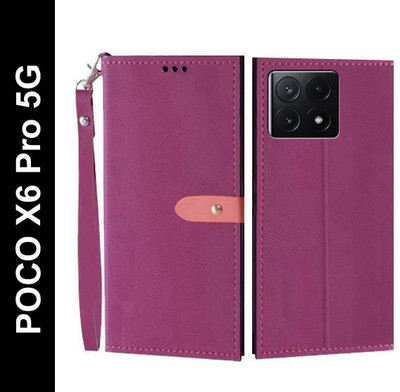 Turncoat Flip Cover for POCO X6 Pro 5G(Pink, Grip Case, Pack of: 1)