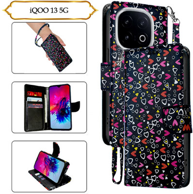 Cutemart Flip Cover for iQOO 13 5G(Black, Pack of: 1)