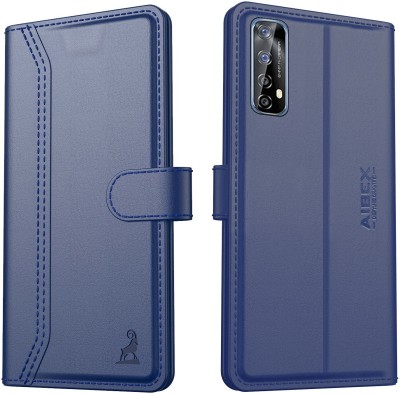 AIBEX Flip Cover for Realme 7 / Realme Narzo 20 Pro|Vegan PU Leather |Foldable Stand & Pocket(Blue, Cases with Holder, Pack of: 1)