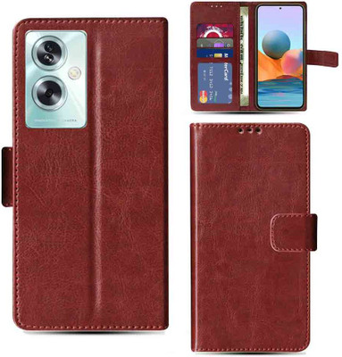Kalua Mall Flip Cover for Oppo A79 5G phone flip cover | Oppo CPH2553 phone flip cover | Brown(Brown, Magnetic Case, Pack of: 1)