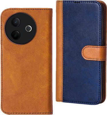 GLOBAL NOMAD Flip Cover for Vivo Y39 5G(Blue, Brown, Dual Protection, Pack of: 1)