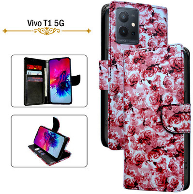 PARGO Flip Cover for Vivo T1 5G(Red, Pack of: 1)