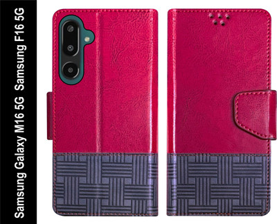 Telecase Flip Cover for Samsung Galaxy M16 5G / Samsung F16 5G Back Cover Case with Magnatic Closure(Red, Shock Proof, Pack of: 1)