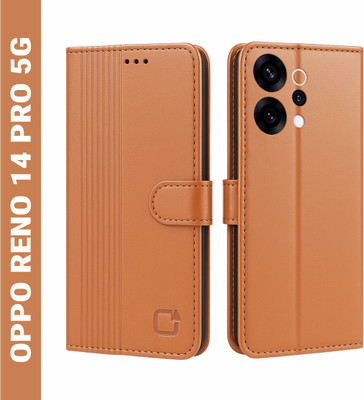 AIBEX Flip Cover for Oppo Reno 14 Pro 5G|Inbuilt Wallet & Card Slots|Premium Leather Magnetic Case(Brown, Card Holder, Pack of: 1)