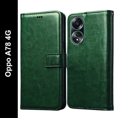 Casotec Flip Cover for Oppo A78 4G(Green, Pack of: 1)