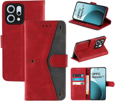 Aaghosh Flip Cover for OPPO Reno14 5G(Red, Shock Proof, Pack of: 1)