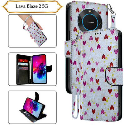Cutemart Flip Cover for Lava Blaze 2 5G(White, Pack of: 1)