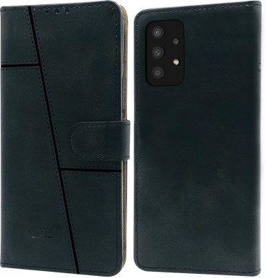 spaziogold Flip Cover for Samsung Galaxy A13 4G(Premium Leather Material | Built-in Stand | Card Slots and Wallet)(Black, Dual Protection, Pack of: 1)