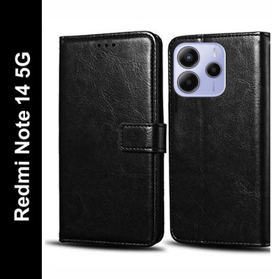 Wynhard Flip Cover for Redmi Note 14 5G, Redmi Note 14 SE 5G(Black, Grip Case, Pack of: 1)