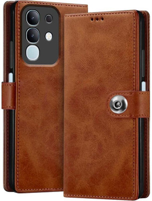 Aarov Flip Cover for iQOO Z10X 5G, vivo T4x 5G, Vivo Y31 Pro 5G(Brown, Dual Protection, Pack of: 1)