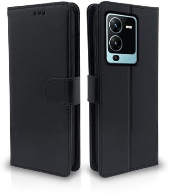 BITON Back Cover for Vivo V25 Pro 5G Flip Case Leather Finish | Inside TPU with Card Pockets(Brown, Hard Case, Pack of: 1)