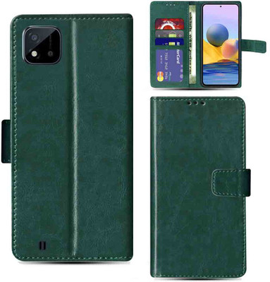 Kalua Mall Flip Cover for Realme C11 2021 mobile flip cover | Realme RMX3231 mobile flip cover | Green(Green, Magnetic Case, Pack of: 1)
