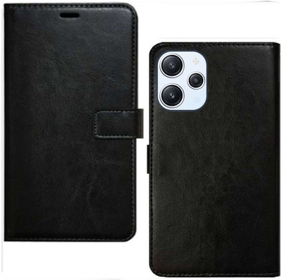 Spicesun Flip Cover for Redmi 12 / Redmi 12 4G / Redmi 12 5G / POCO M6 Pro 5G(Black, Shock Proof, Pack of: 1)