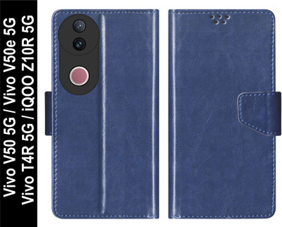 SBMS Flip Cover for Vivo T4R 5G / iQOO Z10R 5G / Vivo V50e 5G / Vivo V50 5G Back Cover Case(Blue, Shock Proof, Pack of: 1)