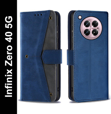 Openbuy Flip Cover for Infinix Zero 40 5G(Blue, Magnetic Case, Pack of: 1)