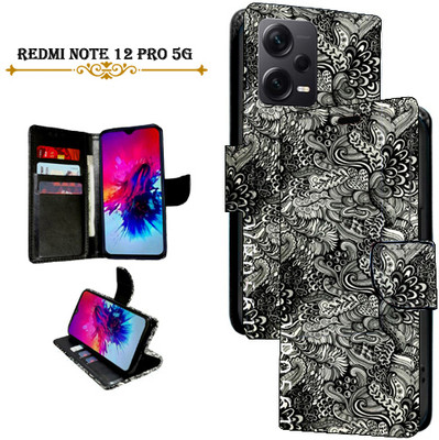 Asmart Flip Cover for Redmi Note 12 Pro 5G(Black, Pack of: 1)