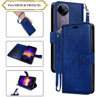 PARGO Flip Cover for Vivo V40 5G(Blue, Pack of: 1)