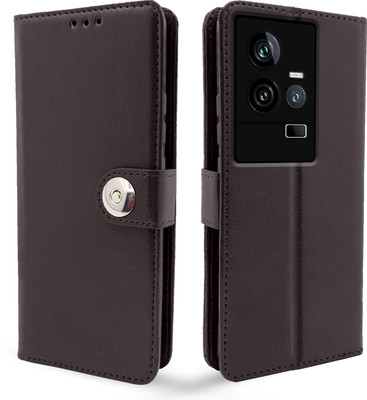 Pikkme Flip Cover for iQOO 11 5G(Brown, Cases with Holder, Pack of: 1)