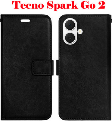 Mxkart Flip Cover for Tecno Spark Go 2(Black, Pack of: 1)