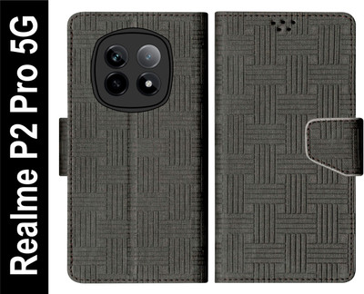 SBMS Flip Cover for Realme P2 Pro 5G Back Cover Case with Magnatic Closure(Black, Shock Proof, Pack of: 1)