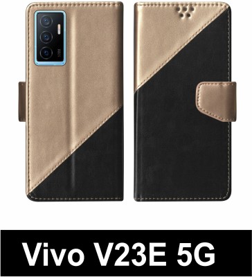 Telecase Flip Cover for Vivo V23E 5G Multicolor(Black, Shock Proof, Pack of: 1)