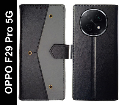 Openbuy Flip Cover for OPPO F29 Pro 5G(Black, Magnetic Case, Pack of: 1)