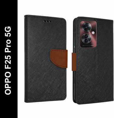 Mehsoos Flip Cover for OPPO F25 Pro 5G(Brown, Dual Protection, Pack of: 1)