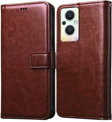 Casotec Flip Cover for Oppo F21 Pro 5G(Brown, Pack of: 1)