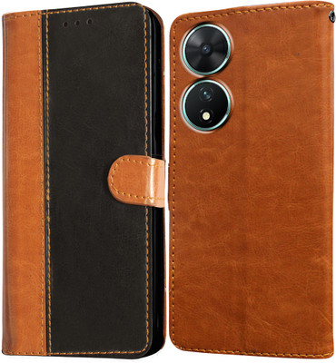 Casotec Flip Cover for Vivo T2 5G(Brown, Pack of: 1)