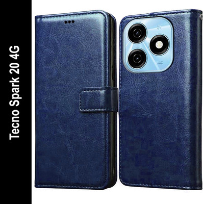 Flipkart SmartBuy Flip Cover for Tecno Spark 20 4G(Blue, Pack of: 1)