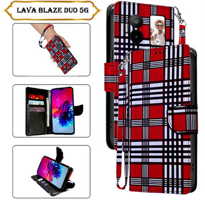 PARGO Flip Cover for Lava Blaze Duo 5G(Red, Pack of: 1)