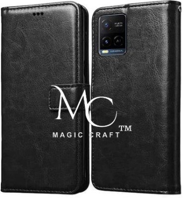 MAGIC CRAFT Flip Cover for Vivo Y21(Black, Dual Protection, Pack of: 1)