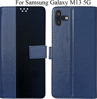 MAXSHAD Flip Cover for Samsung Galaxy M13 5G(Blue, Magnetic Case)