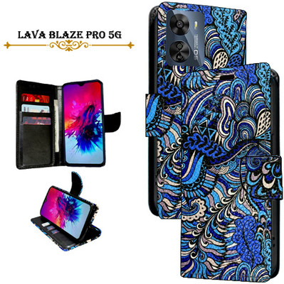 Cutemart Flip Cover for Lava Blaze Pro 5G(Blue, Pack of: 1)