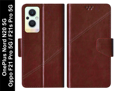 SBMS Flip Cover for OPPO F21 Pro 5G / OPPO F21s Pro 5G / OnePlus Nord N20 5G(Brown, Shock Proof, Pack of: 1)