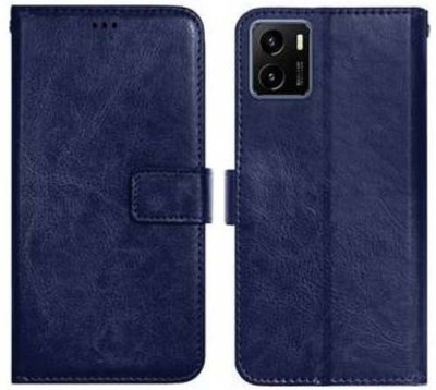 CASETREE Flip Cover for Vivo Y15s, V2125, Vivo Y01 V2118 leather cover(Blue, Grip Case, Pack of: 1)