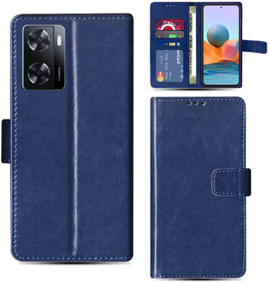 Kalua Mall Flip Cover for Oppo A57 2022 flip cover | Oppo CPH2387 flip cover | Blue(Blue, Magnetic Case, Pack of: 1)