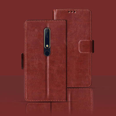 Kalua Mall Flip Cover for Nokia 6.1 Plus(Maroon, Pack of: 1)