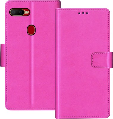 ClickAway Flip Cover for Oppo A5s, F9 Pro, A7, U1(Pink, Dual Protection, Pack of: 1)