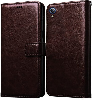 Luxury Counter Front & Back Case for Vivo Y91i Vivo Y1s Y90 | New Luxury Trending Wallet Flip Cover Case, Coffee Shade(Brown, Grip Case, Pack of: 1)