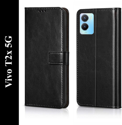 Cockcrow Flip Cover for Vivo T2x 5G(Black, Shock Proof, Pack of: 1)