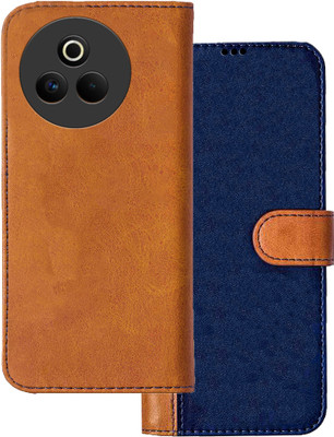 Knotyy Flip Cover for RealMe P3 Pro 5G(Blue, Brown, Dual Protection, Pack of: 1)
